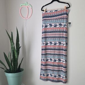 Patterned Maxi Skirt - Multicolor